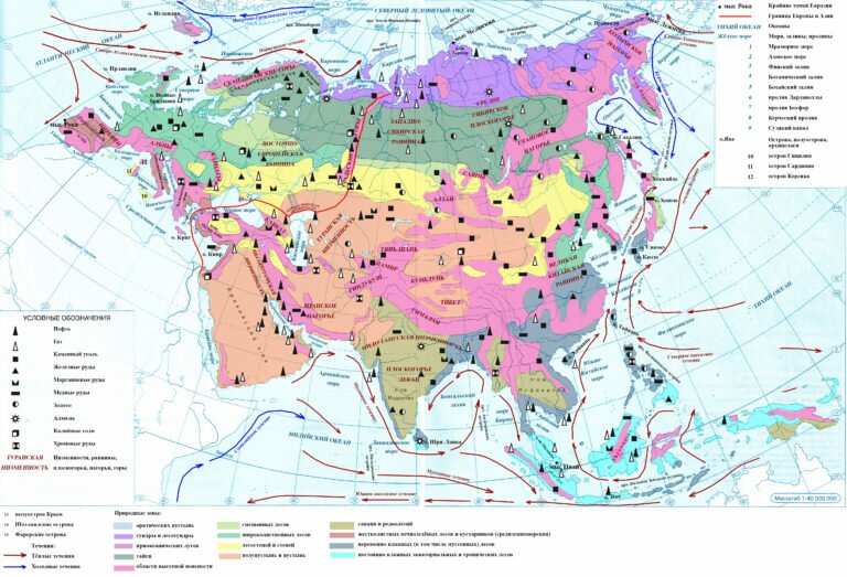 Синоптическая карта с фронтальным анализом евразии