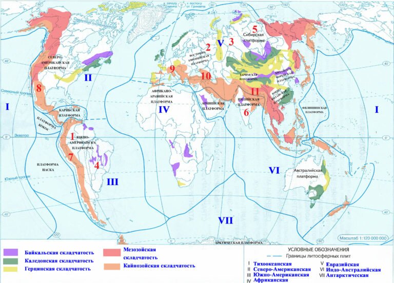 Карта земной коры 7 класс