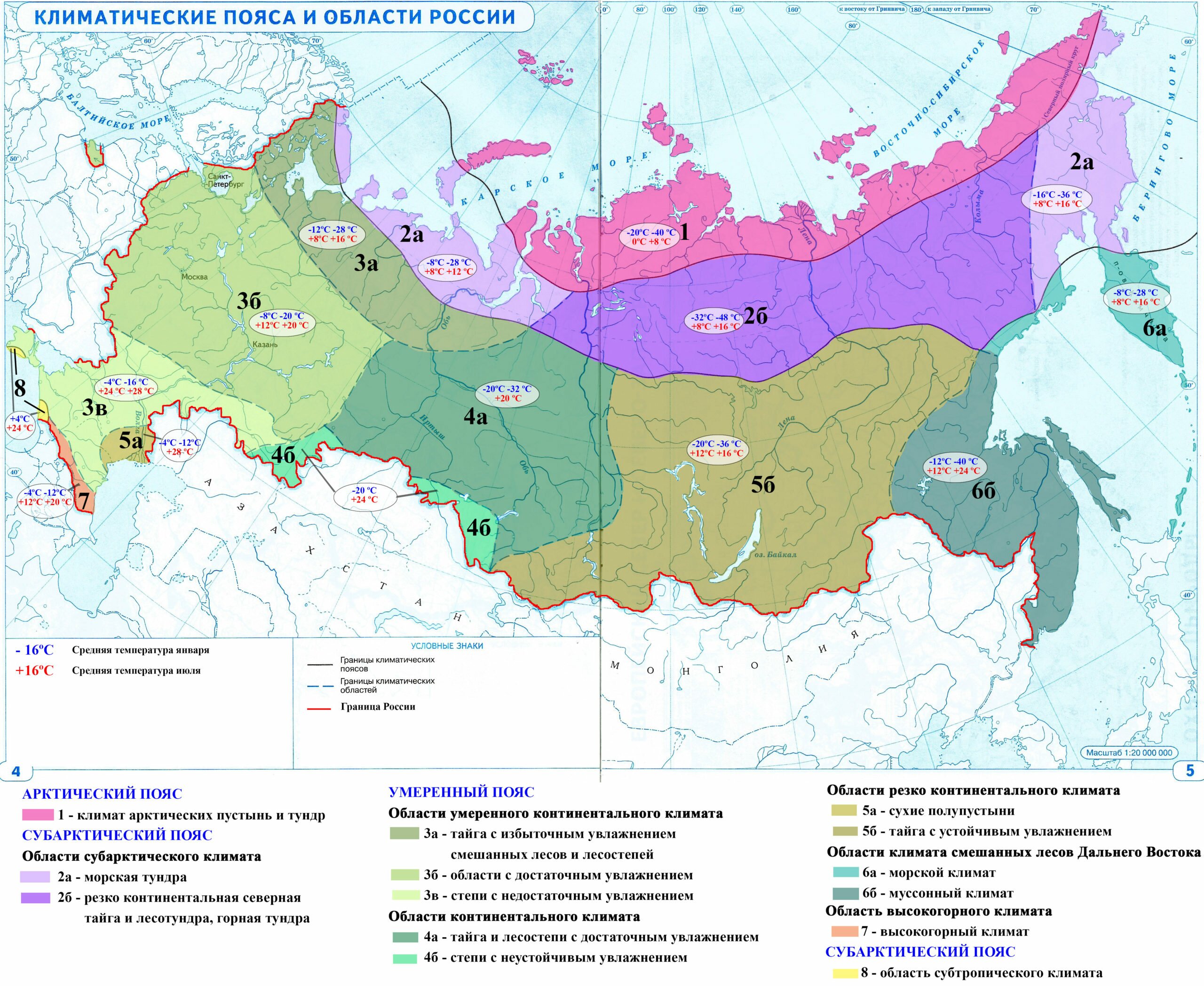 География 8 класс контурная карта климатические пояса и области россии